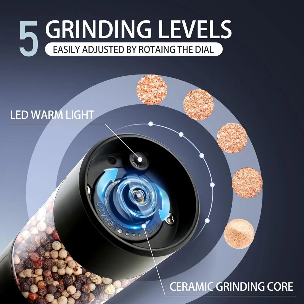 Grindstone Electric Salt and Pepper Grinder Set image 3