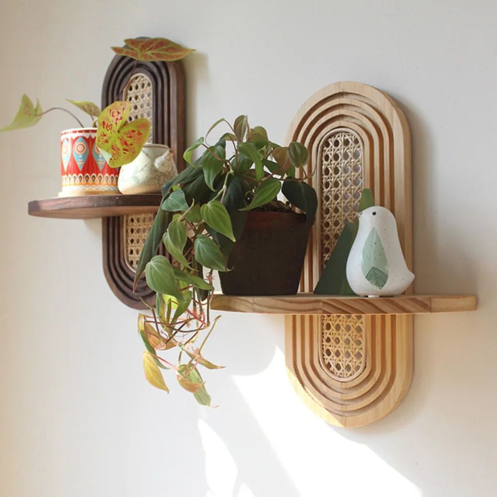 Prism Boho Rattan Wall Shelf main image