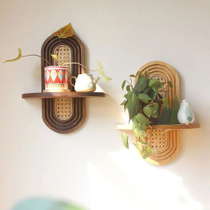 Prism Boho Rattan Wall Shelf image 2