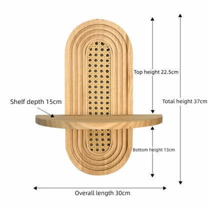 Prism Boho Rattan Wall Shelf image 3