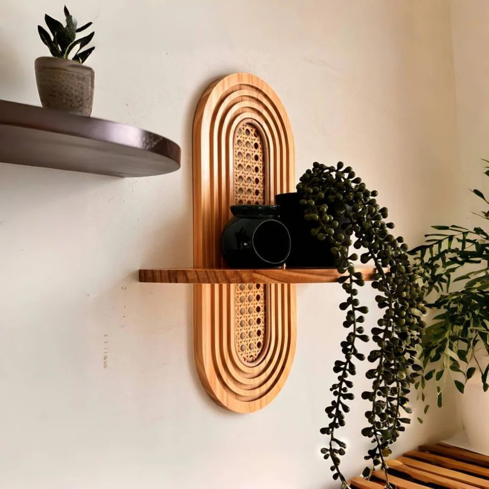 Prism Boho Rattan Wall Shelf image 4