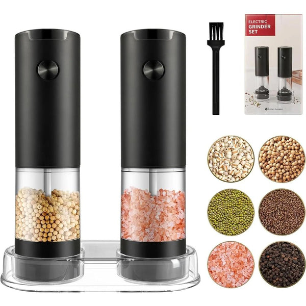Grindstone Electric Salt and Pepper Grinder Set main image